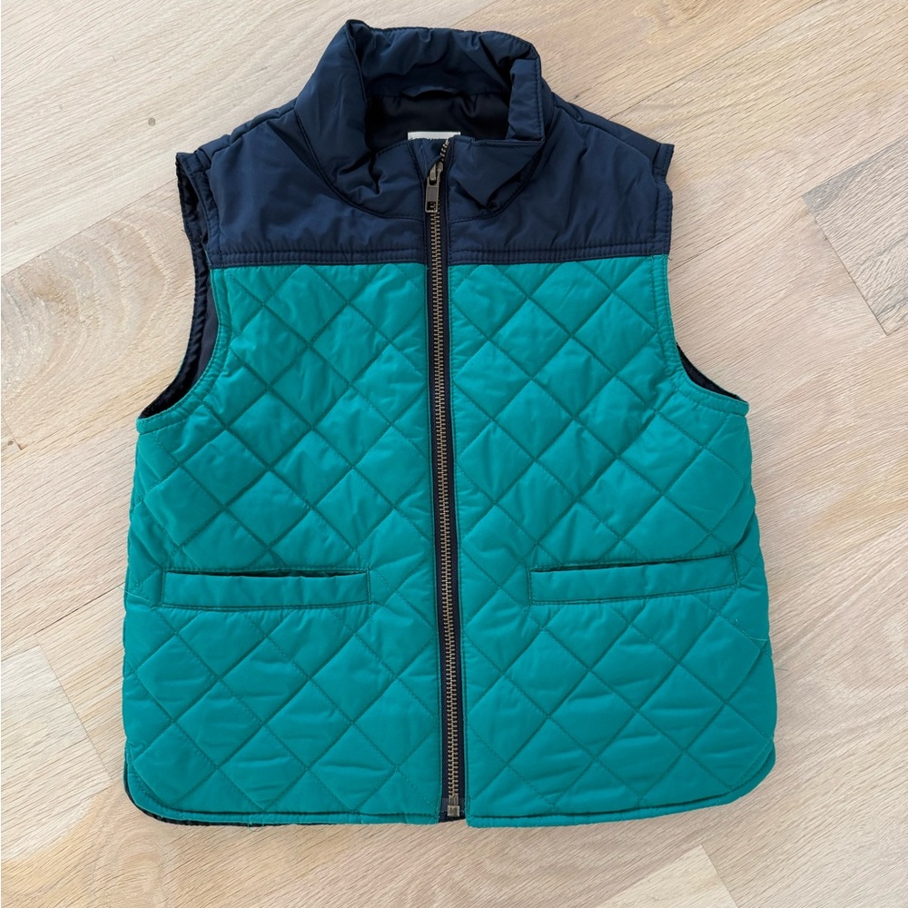J. Crew Crewcuts Quilted Vest - Teal and Navy